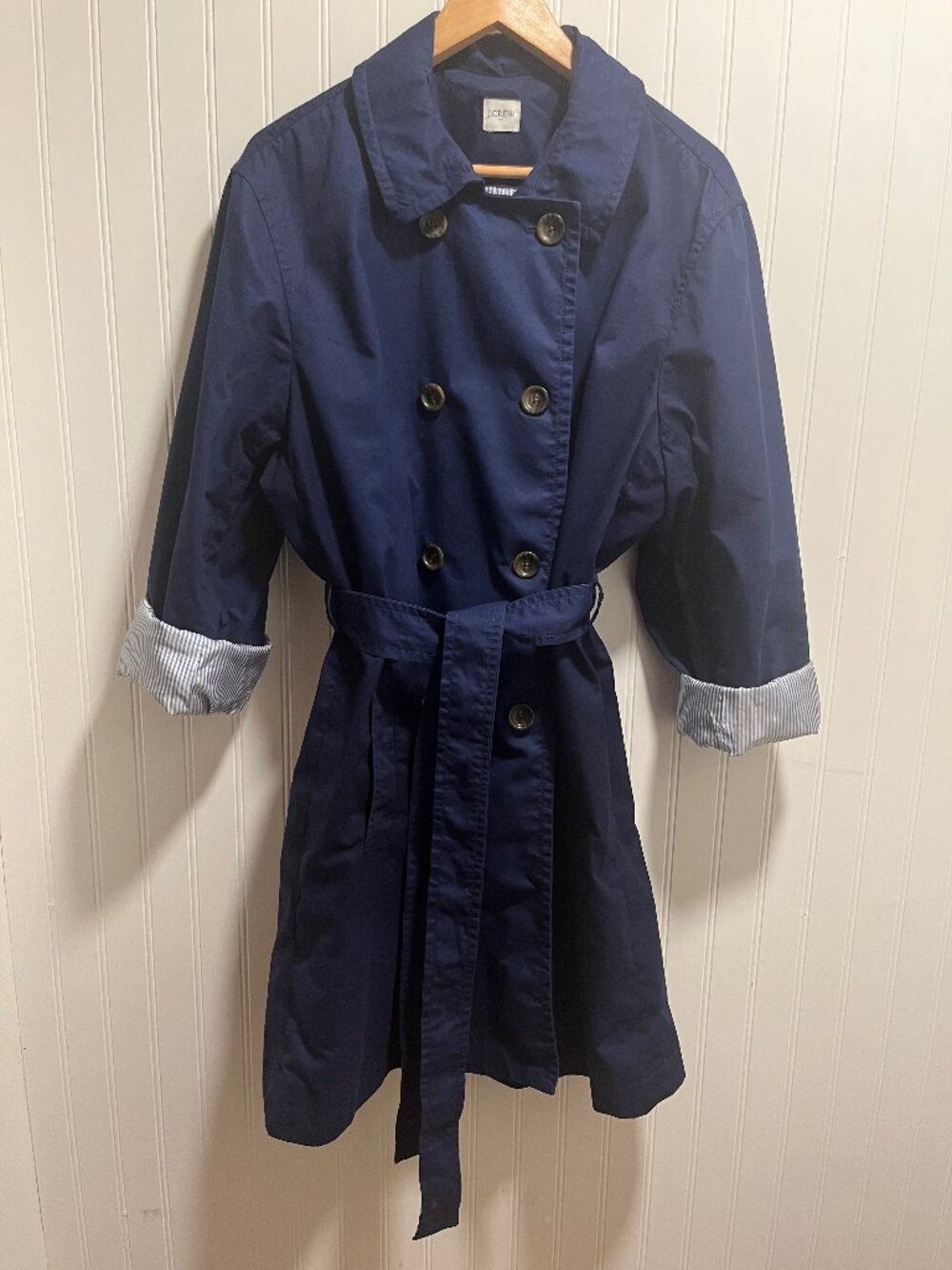 J.Crew Factory- Navy Blue trench coat, XL